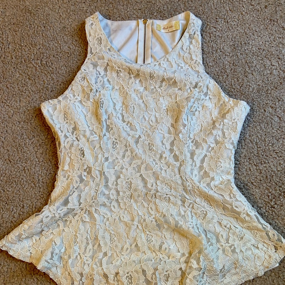 Altar’d State ivory lace peplum top